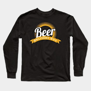 Beer Delivery Guy Funny Logo Long Sleeve T-Shirt